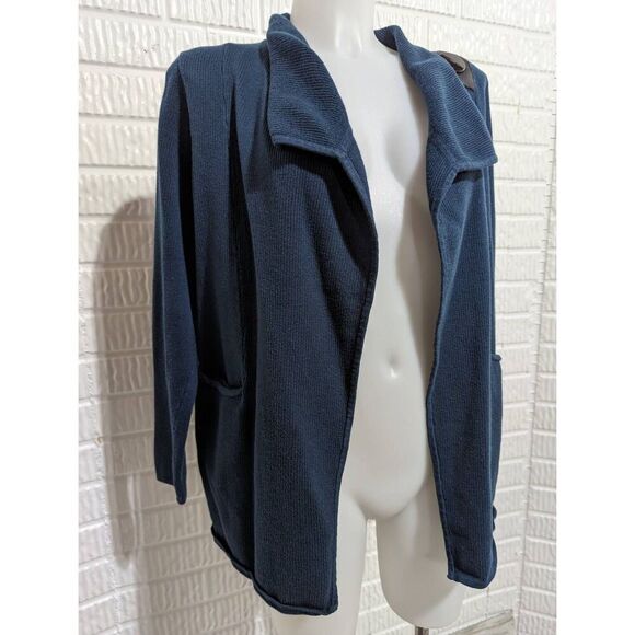 PerSe Women's Teal Open-Front Knitted Cardigan Sweater Size S - Picture 5 of 6